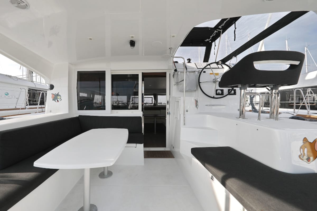 Deck of Tom & Jerry, a Lagoon 40 catamaran at Općina Sukošan, Croatia