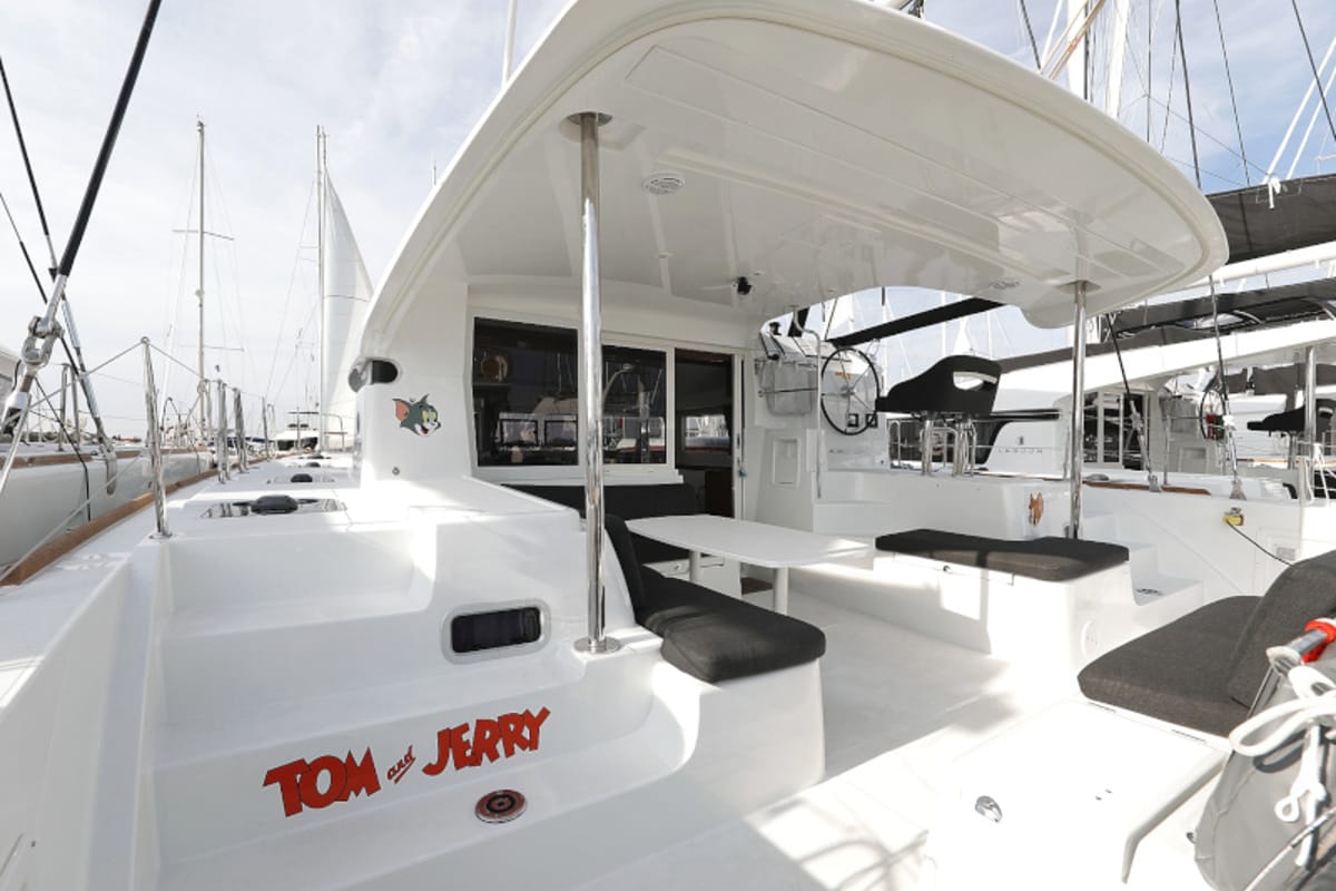 Deck of Tom & Jerry, a Lagoon 40 catamaran at Općina Sukošan, Croatia
