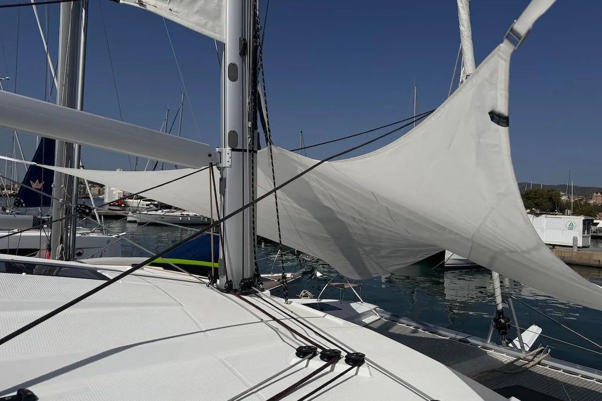 Kahuna, a Fountaine Pajot Astrea 42 Maestro catamaran at Toulon, France