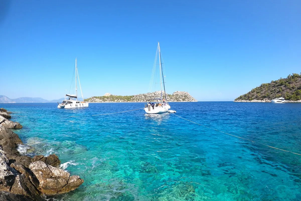 Exterior view of Whisper, a Beneteau Oceanis 43 sailboat at Athens, Greece
