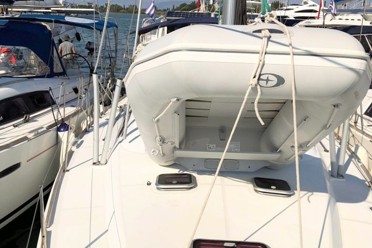 Deck of Whisper, a Beneteau Oceanis 43 sailboat at Athens, Greece