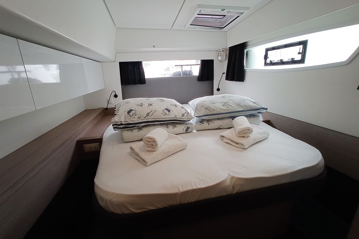Cabin on Coco, a Fountaine Pajot Elba 45 catamaran at Seget Donji, Croatia
