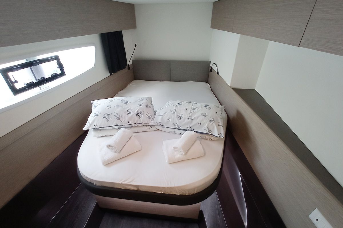 Cabin on Coco, a Fountaine Pajot Elba 45 catamaran at Seget Donji, Croatia