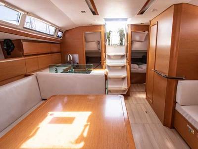 Salon of Sylvia, a Jeanneau Sun Odyssey 449 sailboat at Pylaros Municipal Unit, Greece