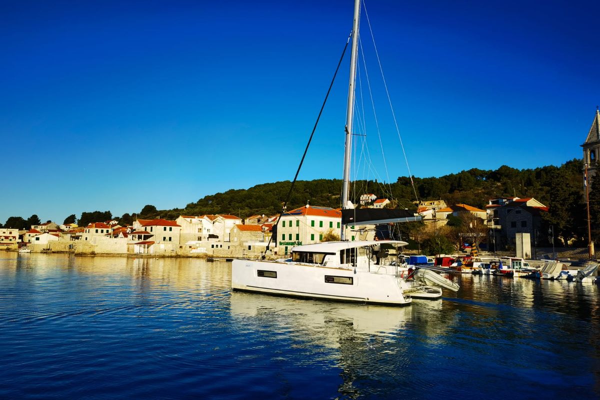 Exterior view of ALEXANDRIA, a Lagoon 40 catamaran at Općina Sukošan, Croatia