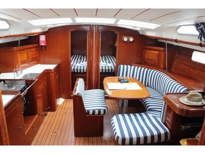 Salon of Pigasos, a Beneteau Oceanis 473 sailboat at Municipal Unit of Lefkada, Greece