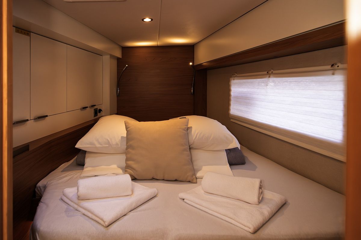 Cabin on First Spark, a Bali 4.2 catamaran at Skradin, Croatia