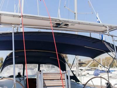 Deck of Penny, a Beneteau Cyclades 50.5 sailboat at Athens, Greece