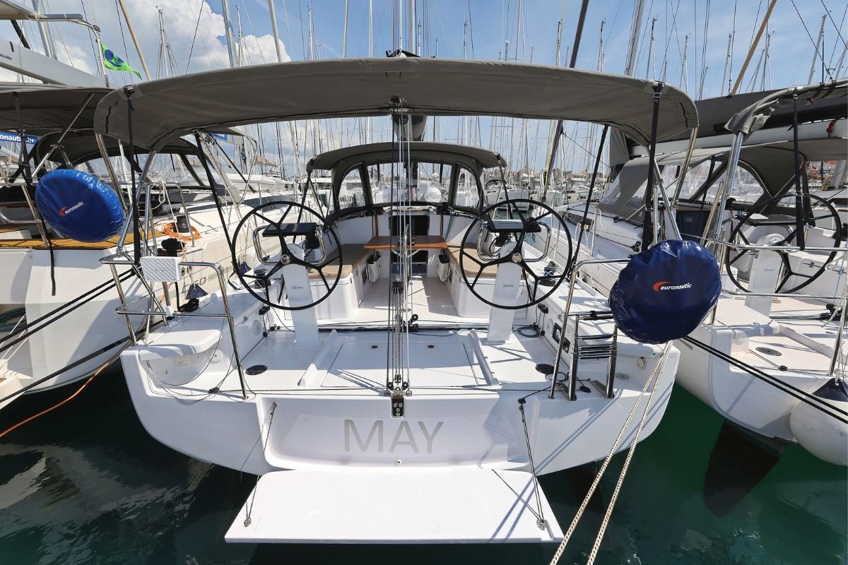 Cockpit of May, a Beneteau First 36 sailboat at Grad Biograd na Moru, Croatia