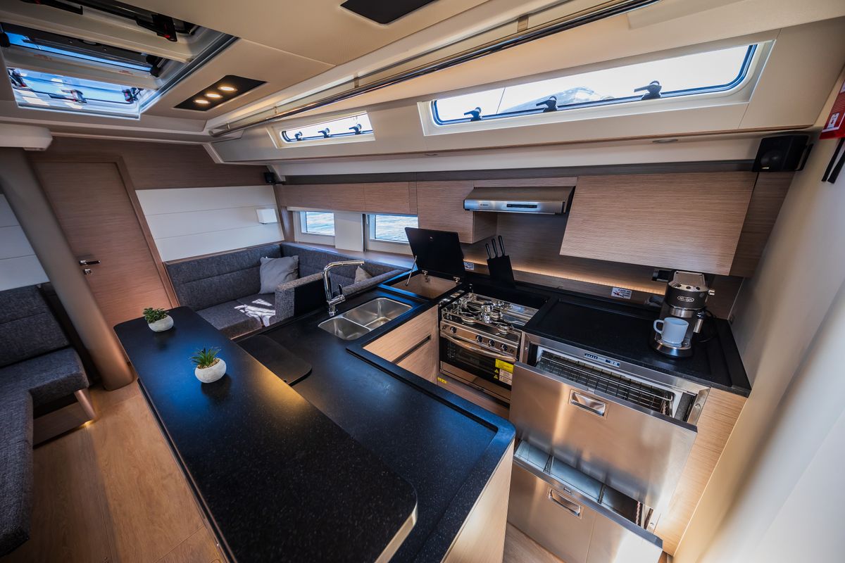 Galley of Oceanelle, a Hanse Yachts Hanse 588 sailboat at Seget Donji, Croatia