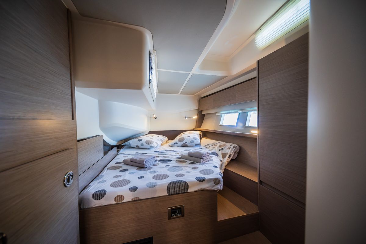 Cabin on Oceanelle, a Hanse Yachts Hanse 588 sailboat at Seget Donji, Croatia