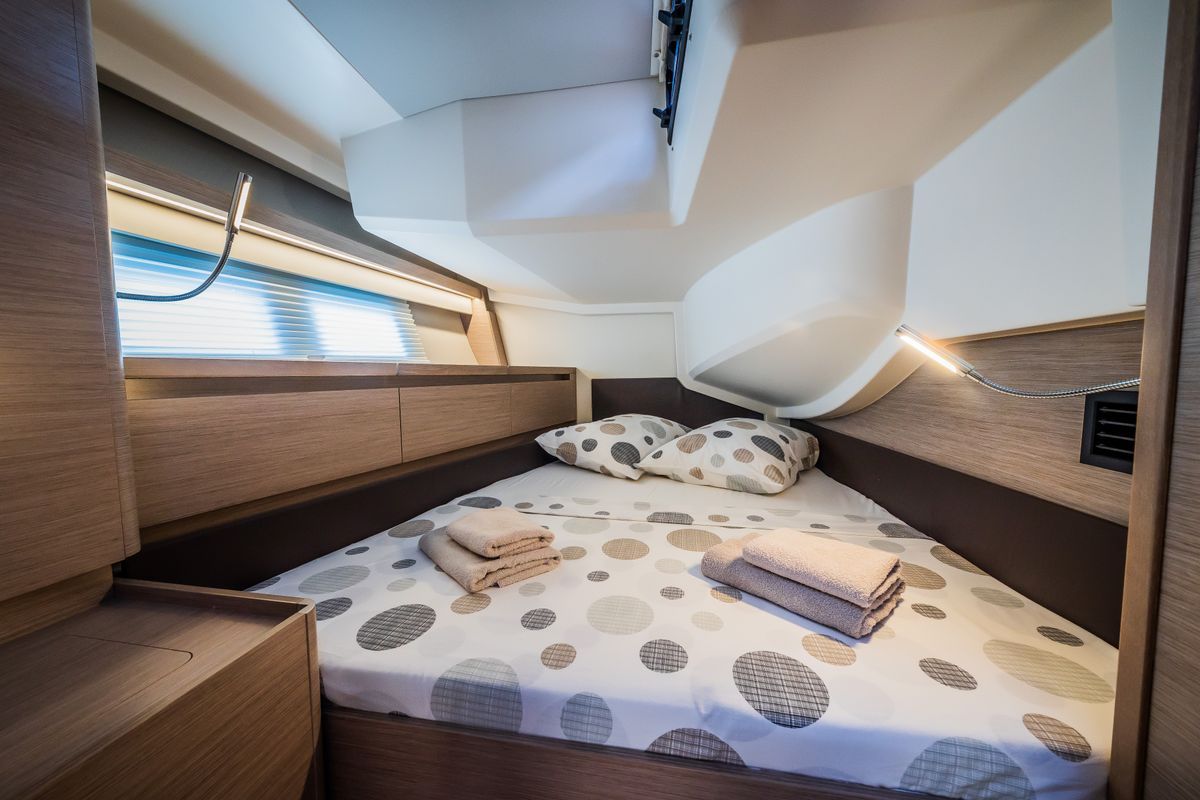 Cabin on Oceanelle, a Hanse Yachts Hanse 588 sailboat at Seget Donji, Croatia