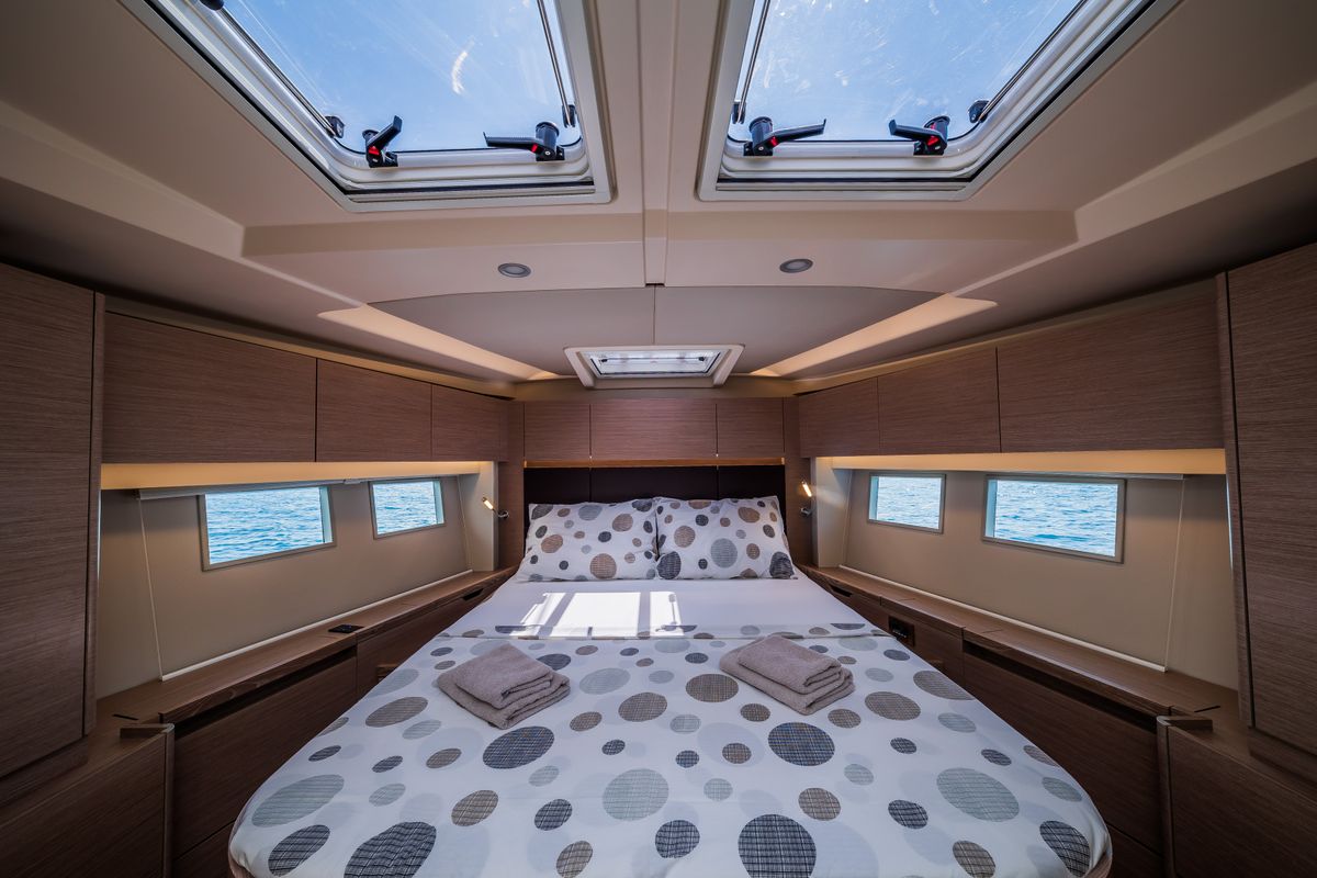 Cabin on Oceanelle, a Hanse Yachts Hanse 588 sailboat at Seget Donji, Croatia