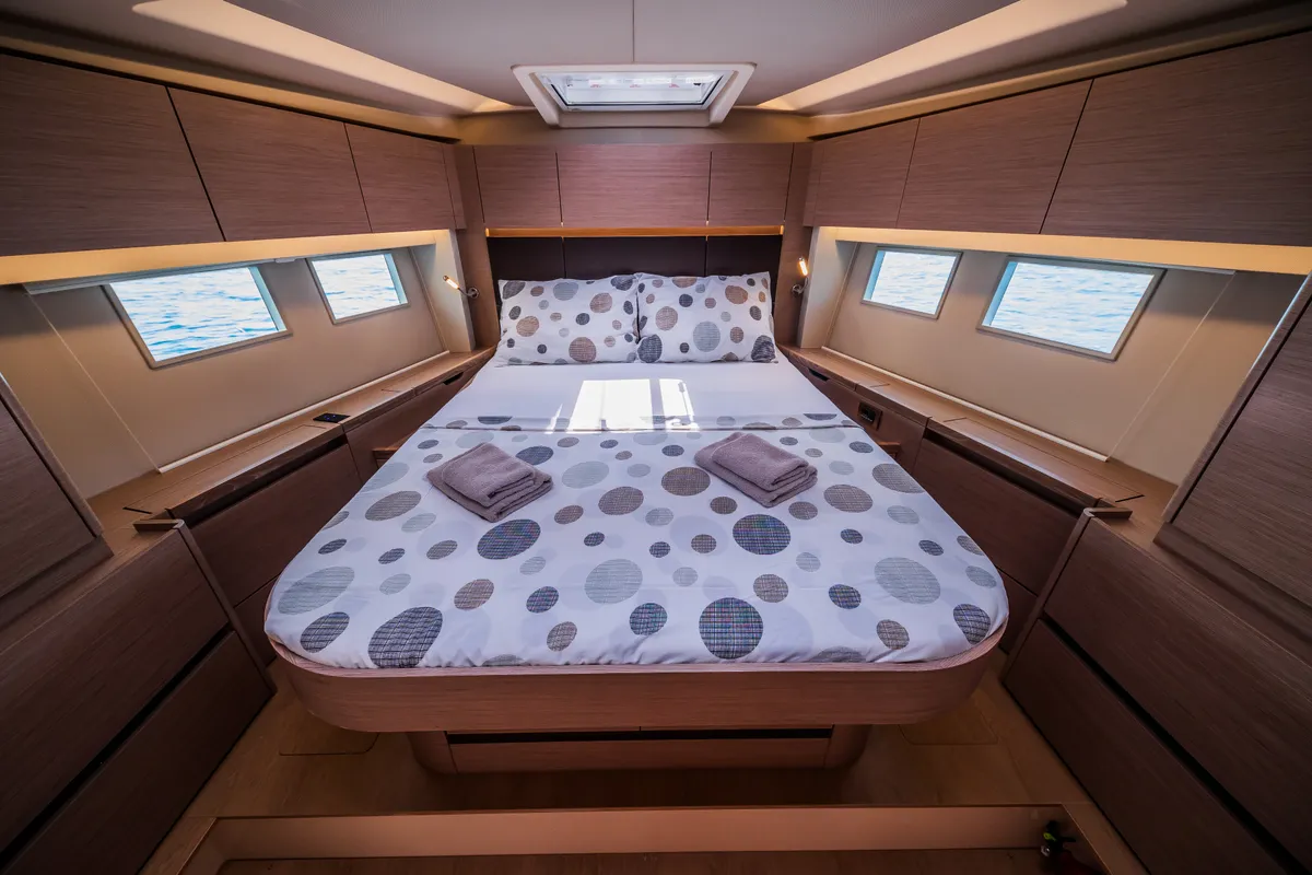 Cabin on Oceanelle, a Hanse Yachts Hanse 588 sailboat at Seget Donji, Croatia
