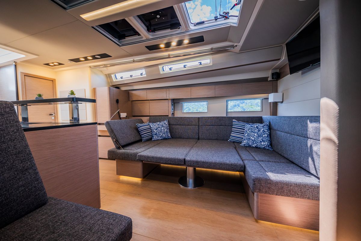 Salon of Oceanelle, a Hanse Yachts Hanse 588 sailboat at Seget Donji, Croatia