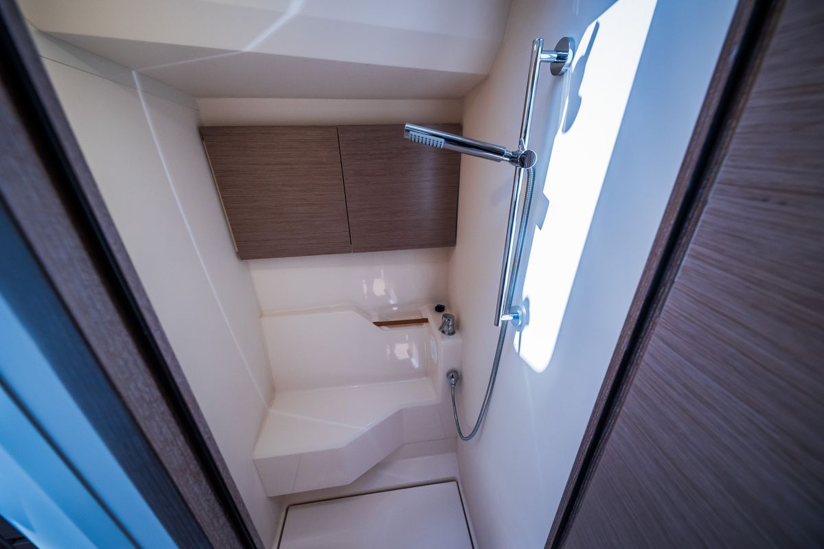 Head on Oceanelle, a Hanse Yachts Hanse 588 sailboat at Seget Donji, Croatia
