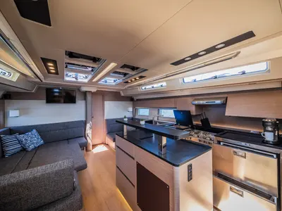 Salon of Oceanelle, a Hanse Yachts Hanse 588 sailboat at Seget Donji, Croatia