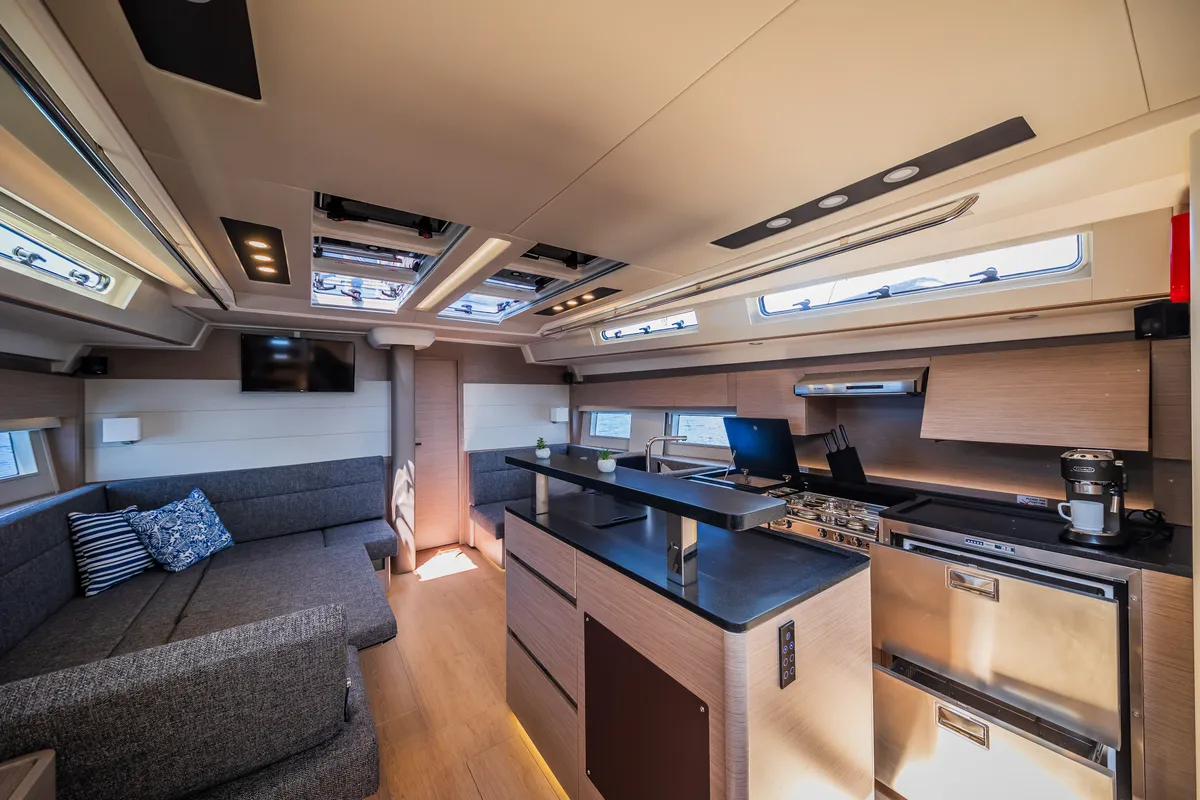Salon of Oceanelle, a Hanse Yachts Hanse 588 sailboat at Seget Donji, Croatia