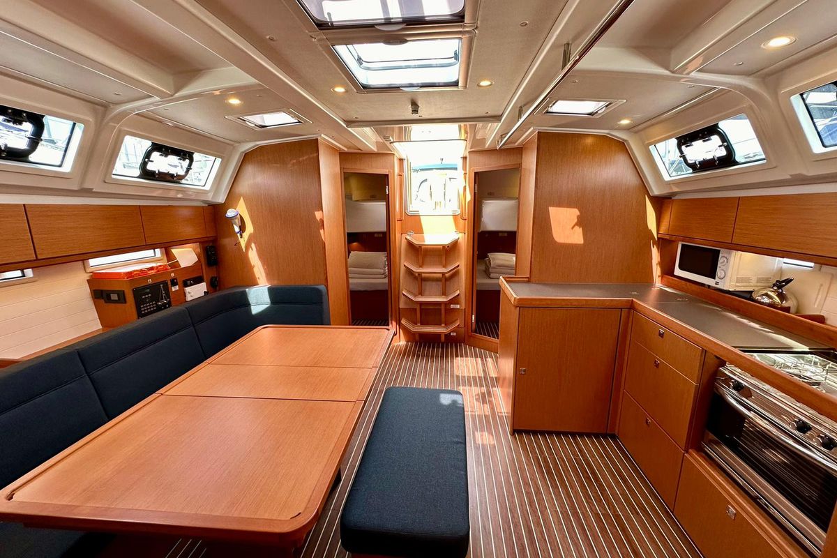 Salon of Simba, a Bavaria Cruiser 46 sailboat at Općina Sukošan, Croatia