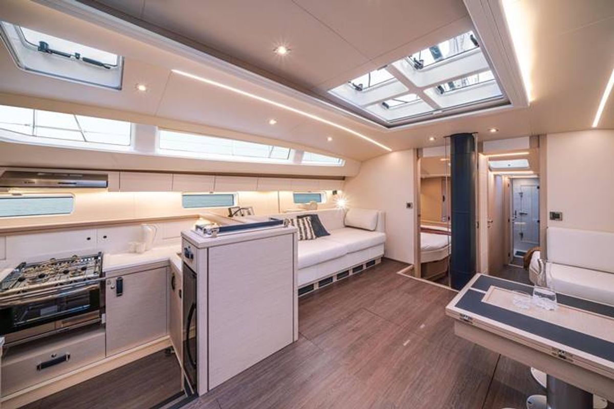 Galley of Uranos, a Jeanneau 65 sailboat at Lavreotiki Municipal Unit, Greece