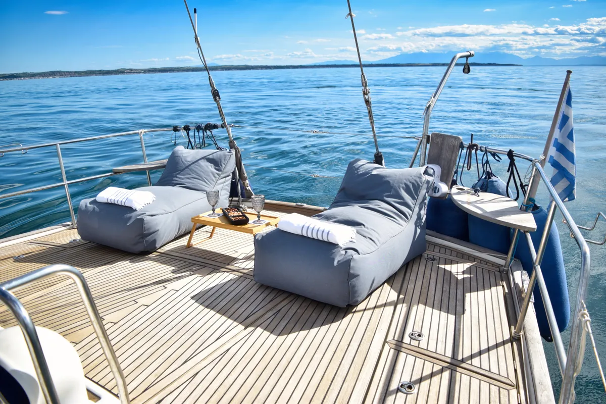Marina Blue, a Beneteau Beneteau 57 sailboat at Sithonia Municipal Unit, Greece