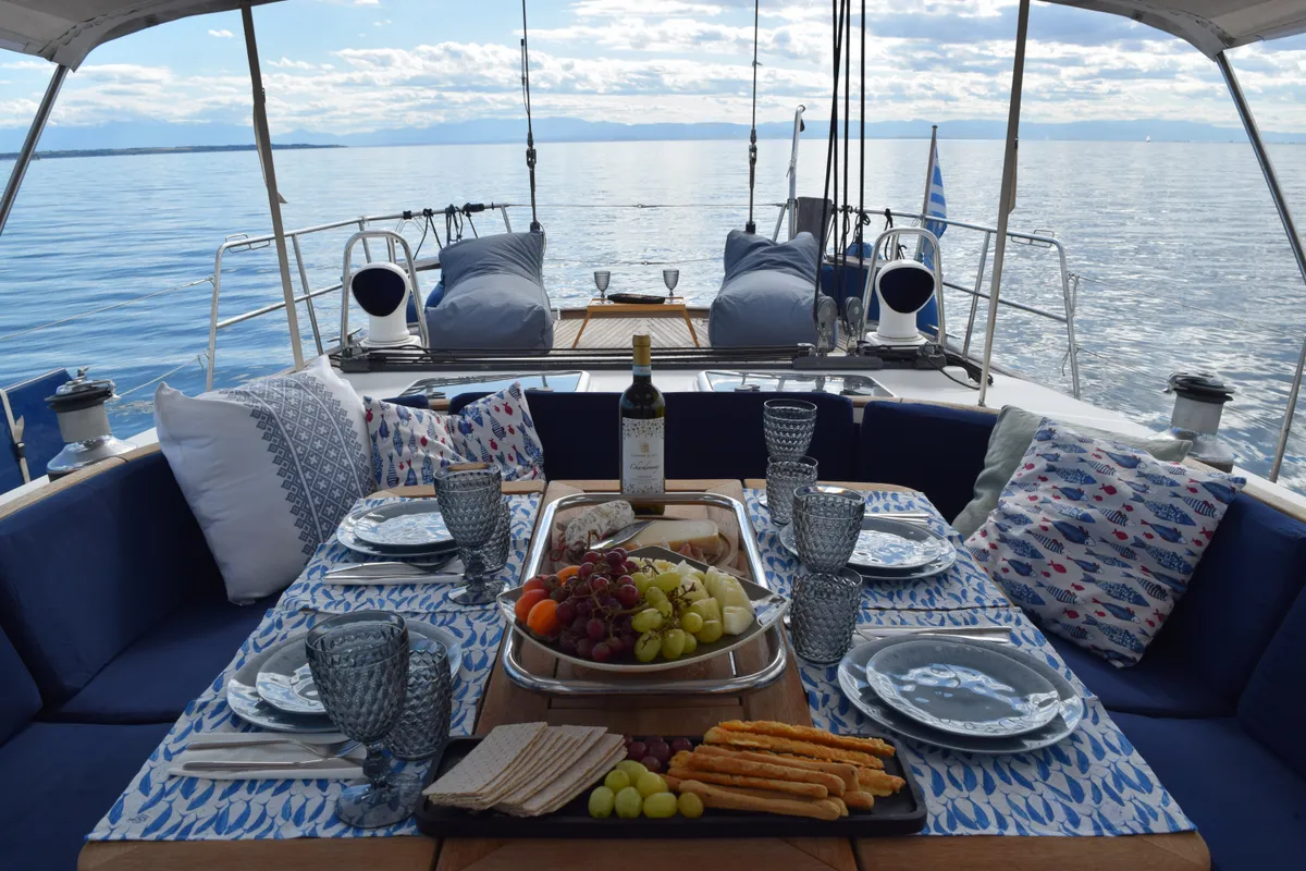 Marina Blue, a Beneteau Beneteau 57 sailboat at Sithonia Municipal Unit, Greece