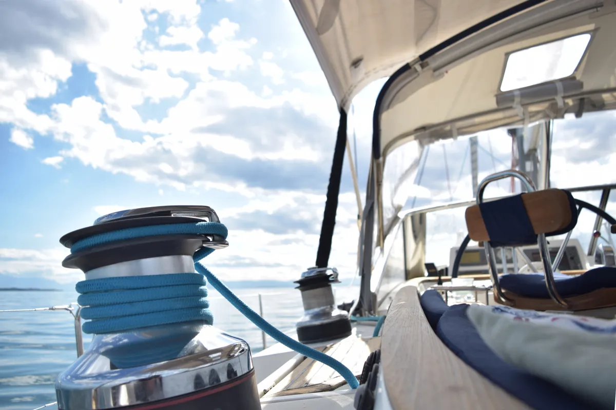 Marina Blue, a Beneteau Beneteau 57 sailboat at Sithonia Municipal Unit, Greece