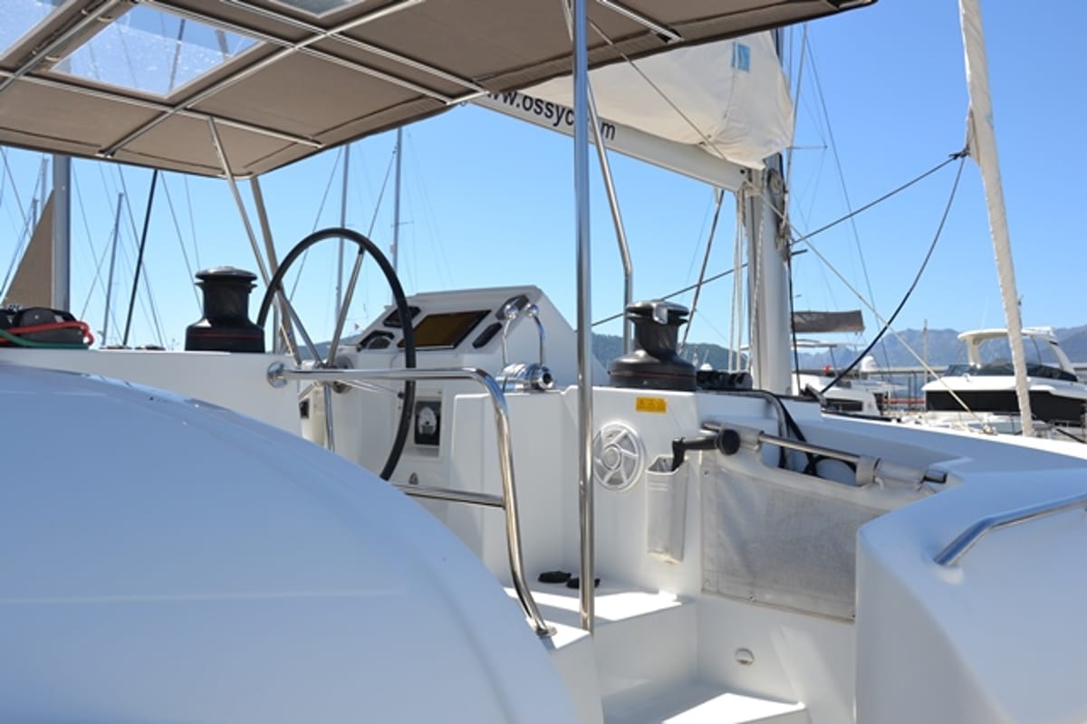 Cabin on Lu Lu, a Lagoon 450 F catamaran at Marmaris, Turkey