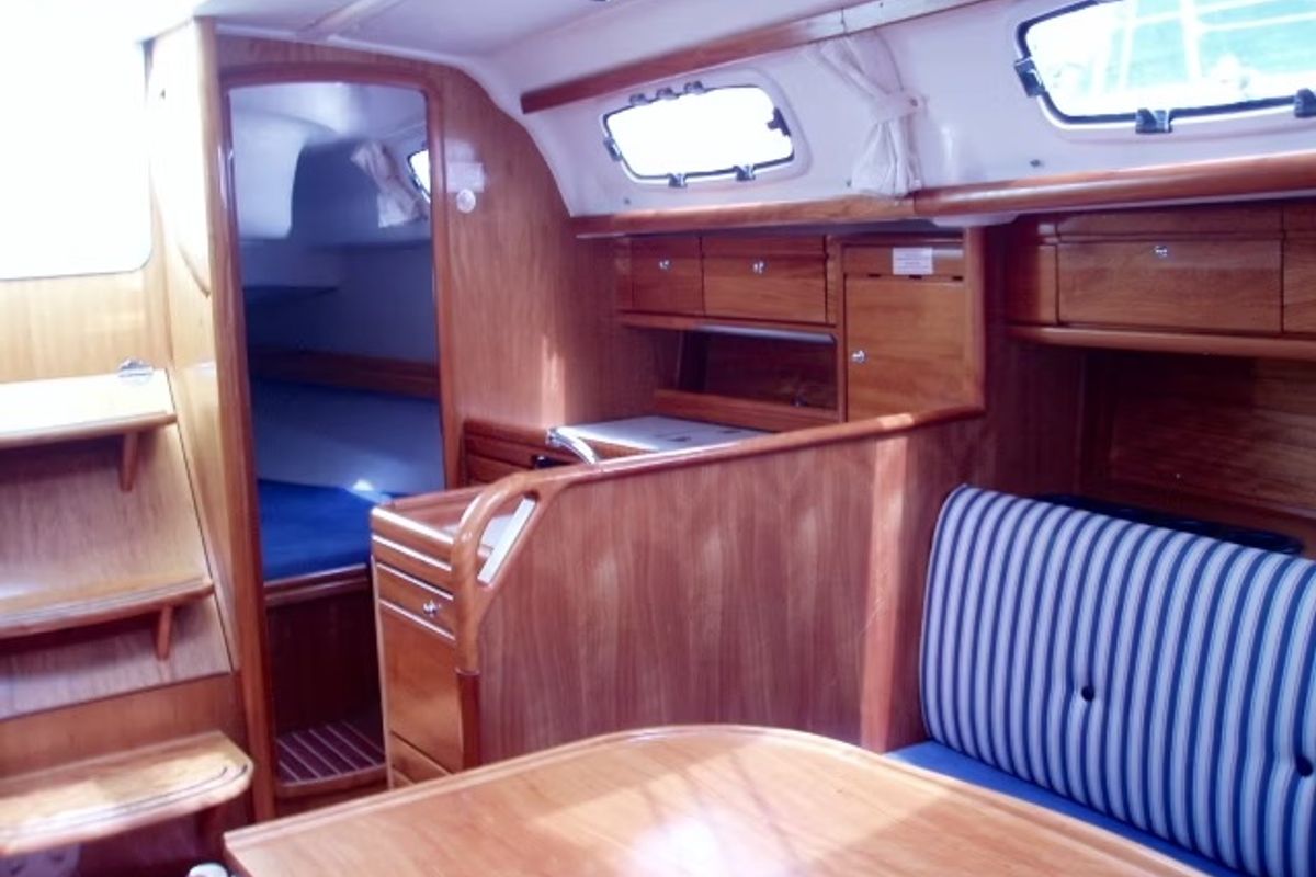 Salon of Konstantinos, a Bavaria 33 Cruiser sailboat at Municipal Unit of Lefkada, Greece