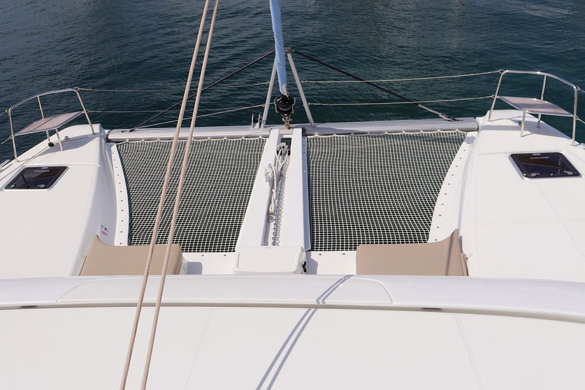 Deck of SV SailMates, a Lagoon 46 catamaran at Road Town, British Virgin Islands
