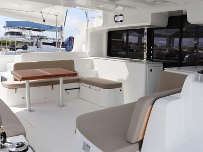 Deck of SV SailMates, a Lagoon 46 catamaran at Road Town, British Virgin Islands