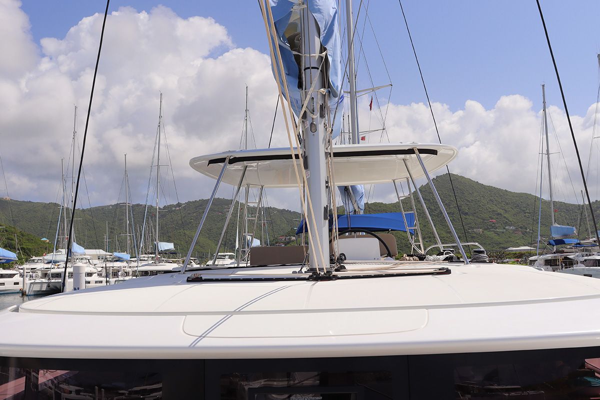 Deck of SV SailMates, a Lagoon 46 catamaran at Road Town, British Virgin Islands