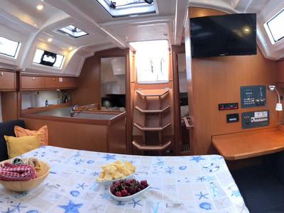 Salon of Lana 3, a Bavaria Cruiser 37 sailboat at Split, Croatia