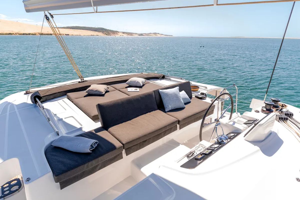 Cockpit of Theloulisa, a Lagoon 46 catamaran at Ajaccio, France