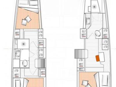 Floor plan of M, a Excess 11 catamaran at Plan-d'Aups-Sainte-Baume, France