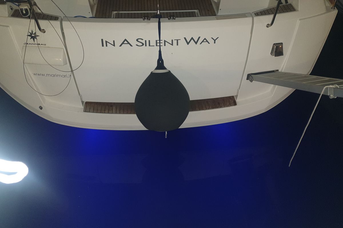 Exterior view of In A Silent Way, a Jeanneau Sun Odyssey 519 sailboat at Tropea, Italy