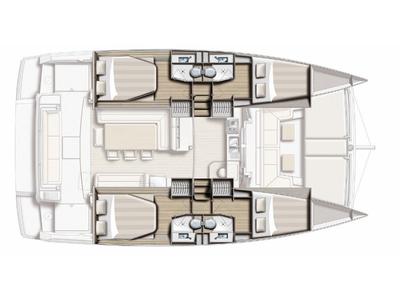 Floor plan of BAL4.1-20-C, a Bali 4.1 catamaran at Municipal Unit of Lefkada, Greece