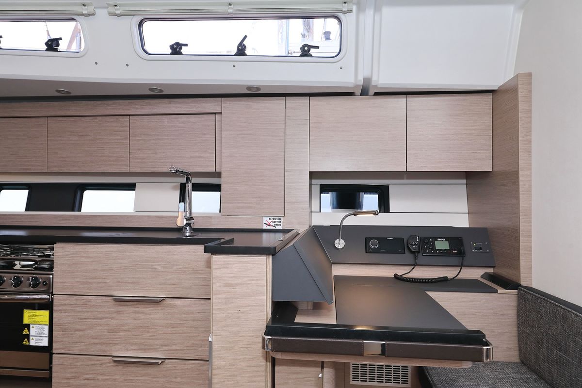 Galley of Chrisphi, a Hanse Yachts Hanse 460 sailboat at Seget Donji, Croatia