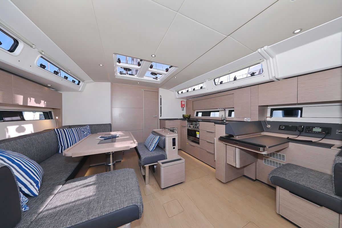 Salon of Chrisphi, a Hanse Yachts Hanse 460 sailboat at Seget Donji, Croatia