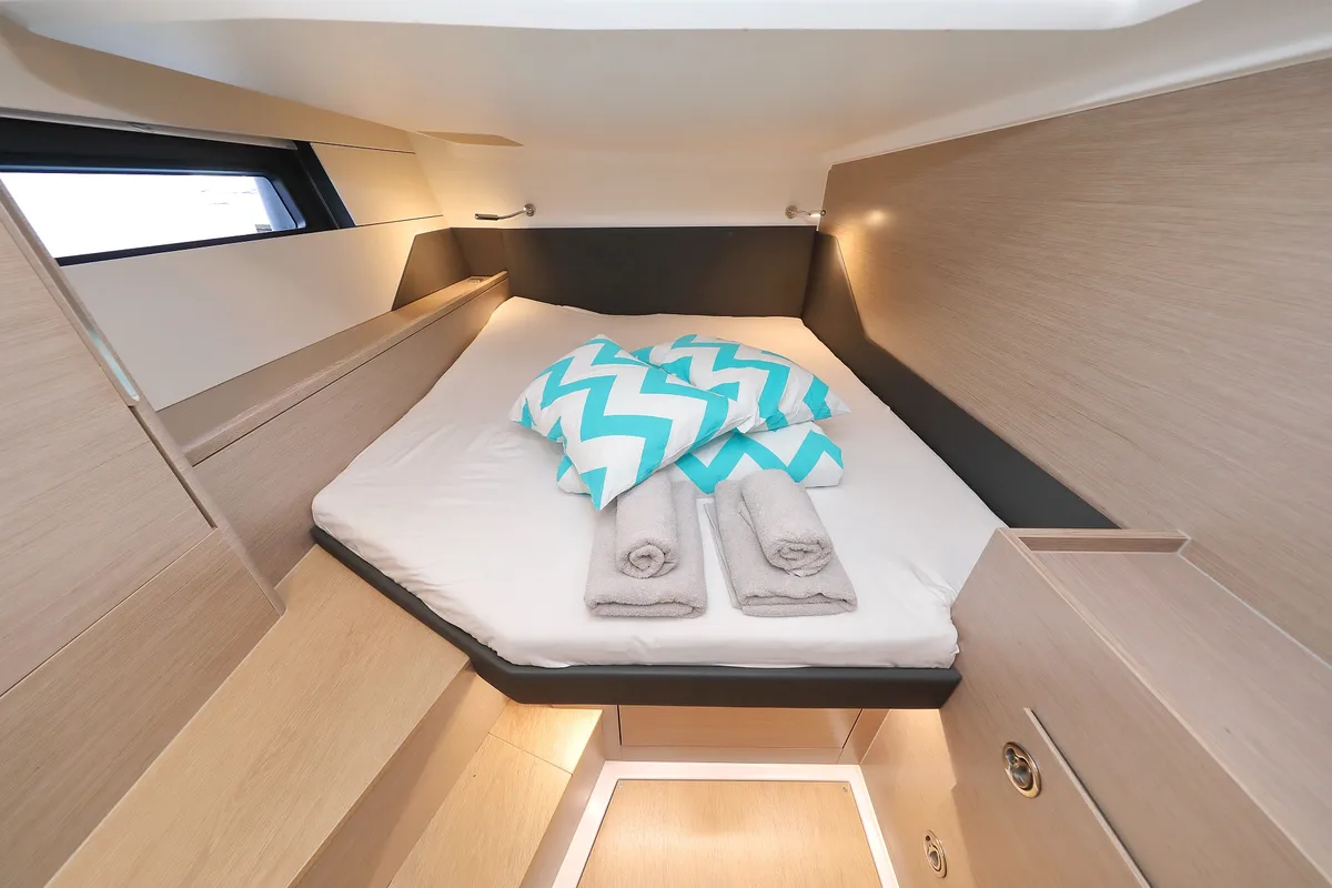 Cabin on Chrisphi, a Hanse Yachts Hanse 460 sailboat at Seget Donji, Croatia