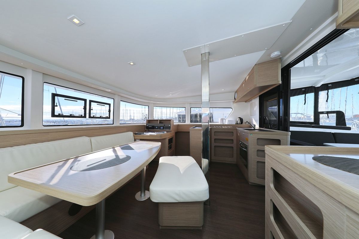 Salon of Equator, a Lagoon 42 catamaran at Općina Sukošan, Croatia