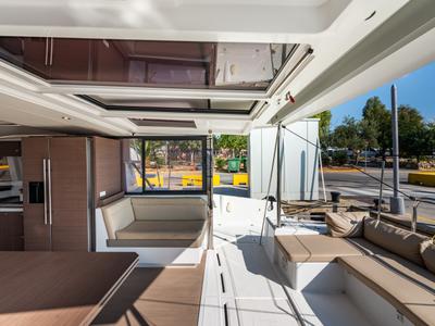 Deck of Alba, a Bali 4.3 catamaran at Municipal Unit of Lefkada, Greece