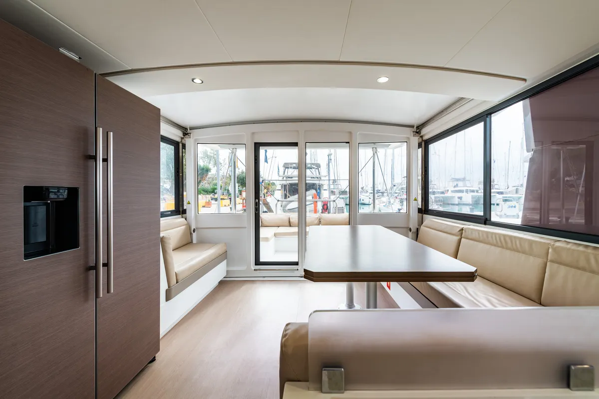 Salon of Alba, a Bali 4.3 catamaran at Municipal Unit of Lefkada, Greece