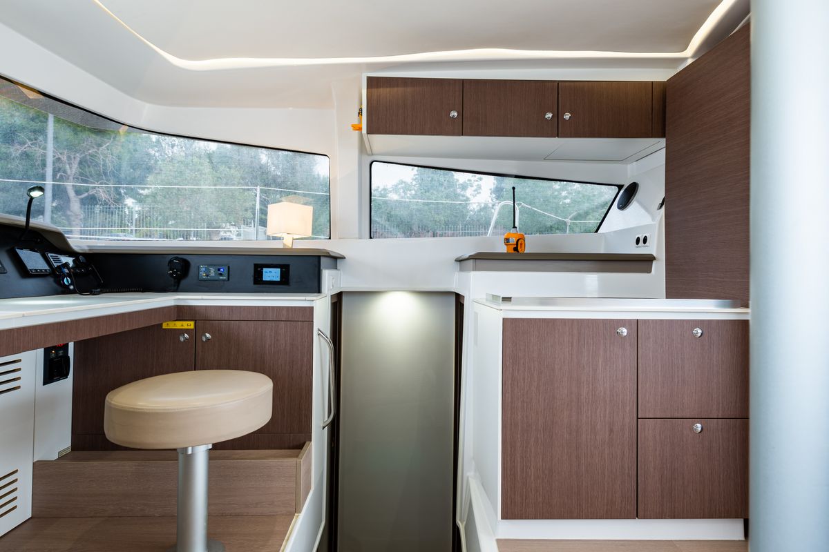 Galley of Alba, a Bali 4.3 catamaran at Municipal Unit of Lefkada, Greece