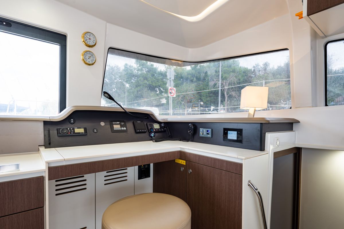 Salon of Alba, a Bali 4.3 catamaran at Municipal Unit of Lefkada, Greece
