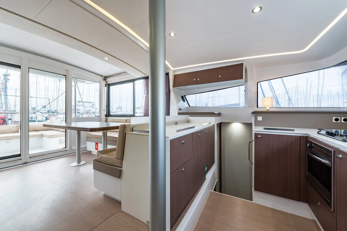 Galley of Alba, a Bali 4.3 catamaran at Municipal Unit of Lefkada, Greece