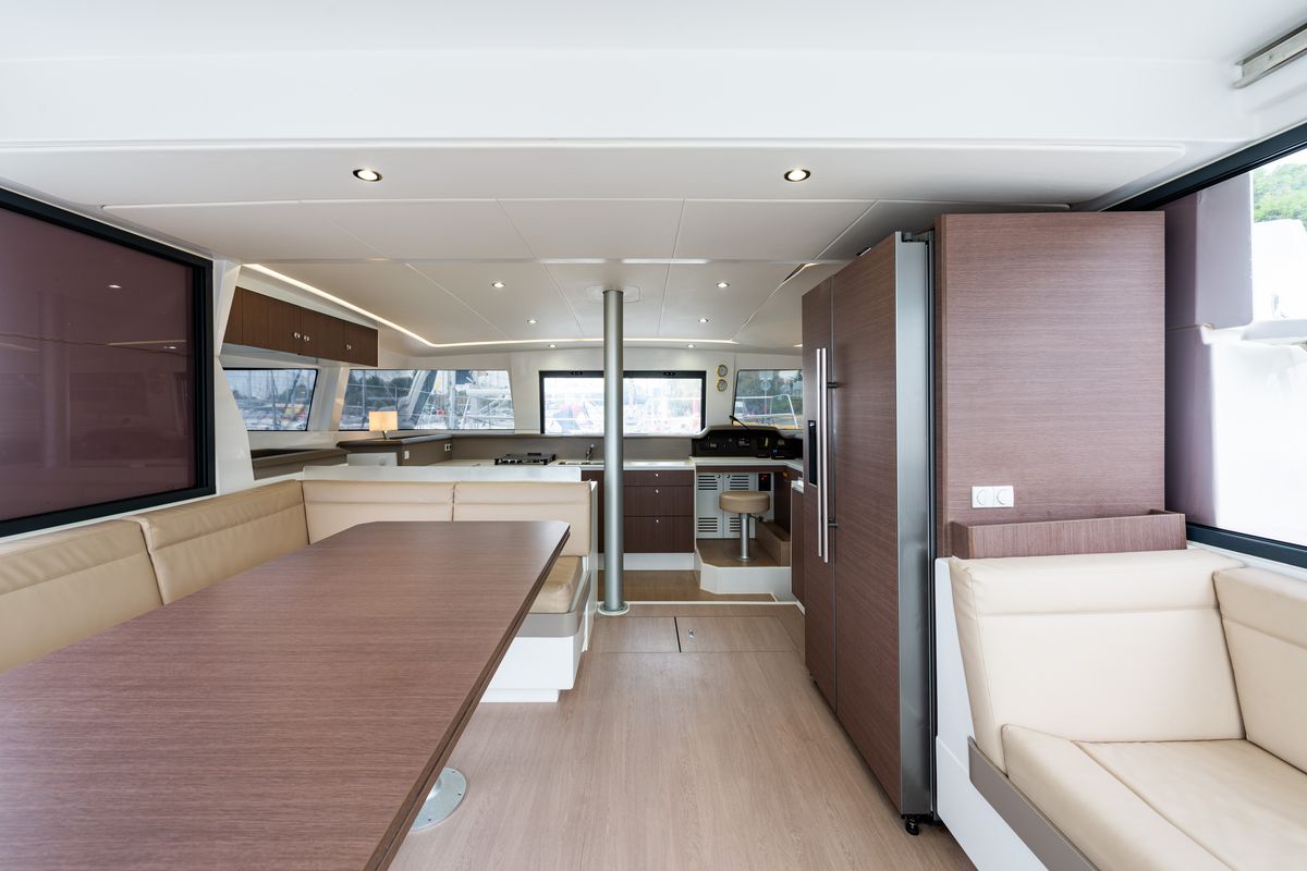 Salon of Alba, a Bali 4.3 catamaran at Municipal Unit of Lefkada, Greece