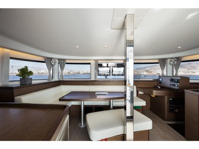 Salon of Notorious, a Lagoon 42 catamaran at Athens, Greece