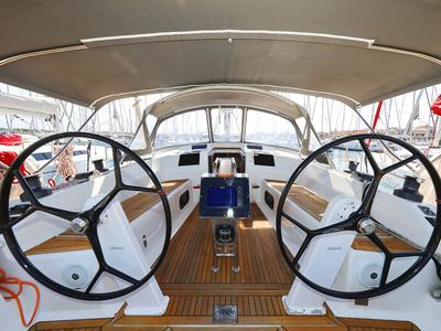 Cockpit of Pretty Woman, a Hanse Yachts Hanse 415 sailboat at Grad Biograd na Moru, Croatia