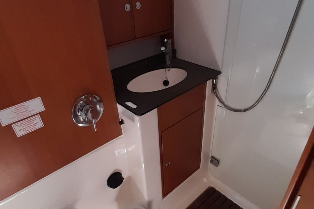 Galley of Jemi, a Bavaria Cruiser 50 sailboat at Municipal Unit of Rhodes, Greece